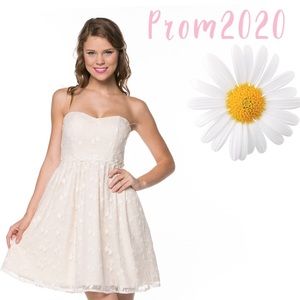 Flower print dress strapless skater dress